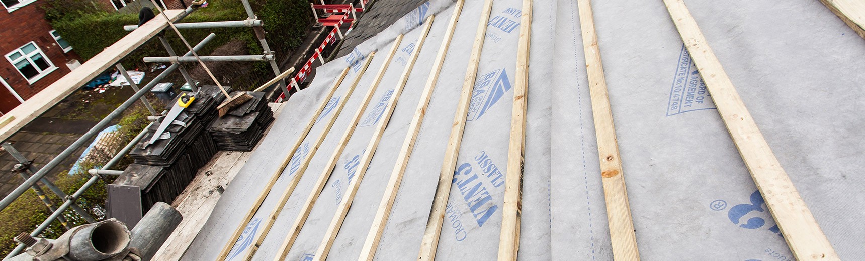 Roof on a new build in Leicester